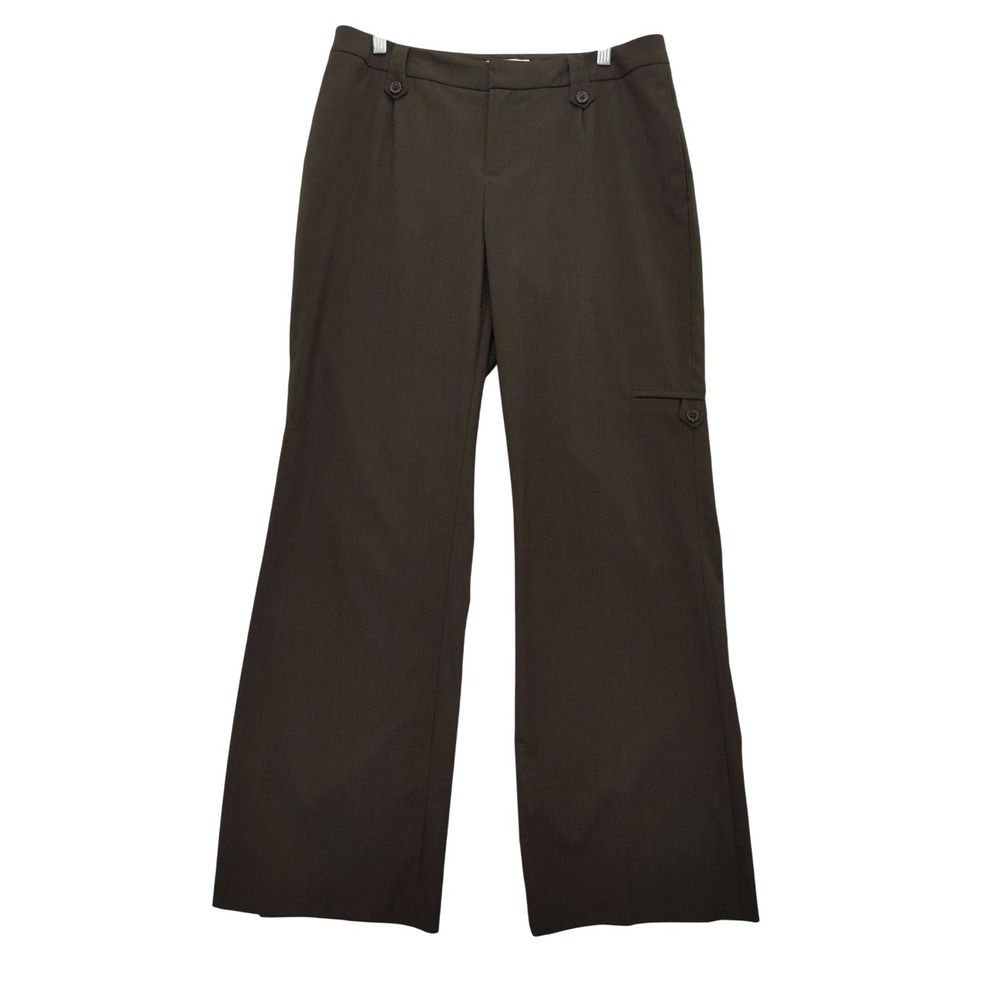 Coldwater Creek‎ Trouser Fit Brown Plaid Wide Leg Career Pants Size 10